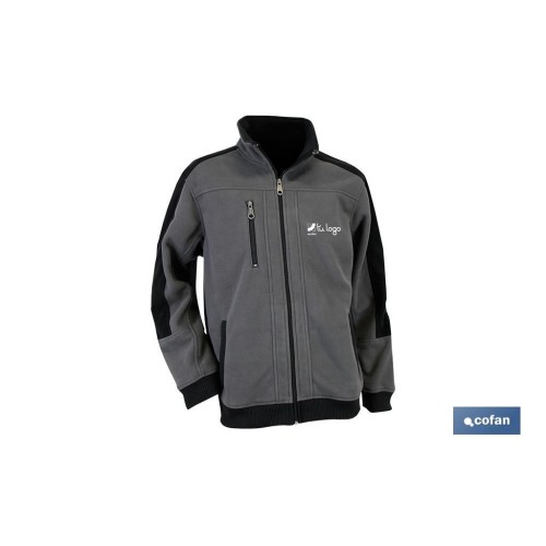 CHAQUETA POLAR MODELO WALKER 370 G/M GRIS-NEGRO TALLA L